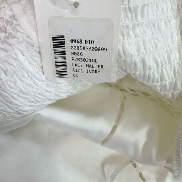 Parker Dress Womens XS Midi White Lace Tulum Halter Beachy Asymmetrical Hem New - Picture 6 of 10